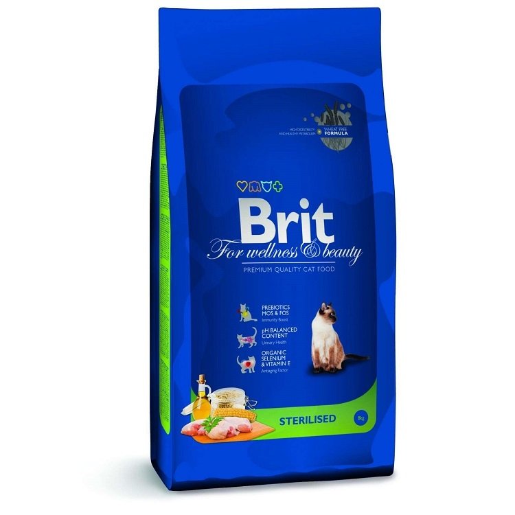 Brit Premium Sterilized Yetişkin Kısırlaştırılmış Kedi Maması 8 Kg