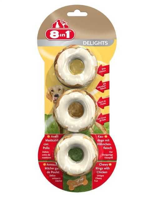 8in1 Delights Bones Köpekler İçin Ağız Bakım Kemiği Halka 3 Adet