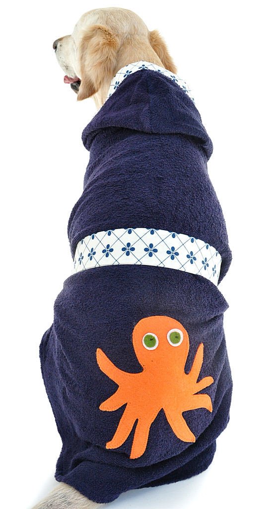Octopus Orange Köpek Bornozu - Büyük Irk Köpek