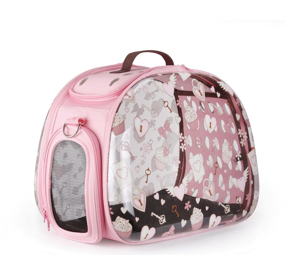 ibiyaya cupcake love  şeffaf kedi taşıma çantası - Cupcake Love Şeffaf KöpekTaşıma Çantası