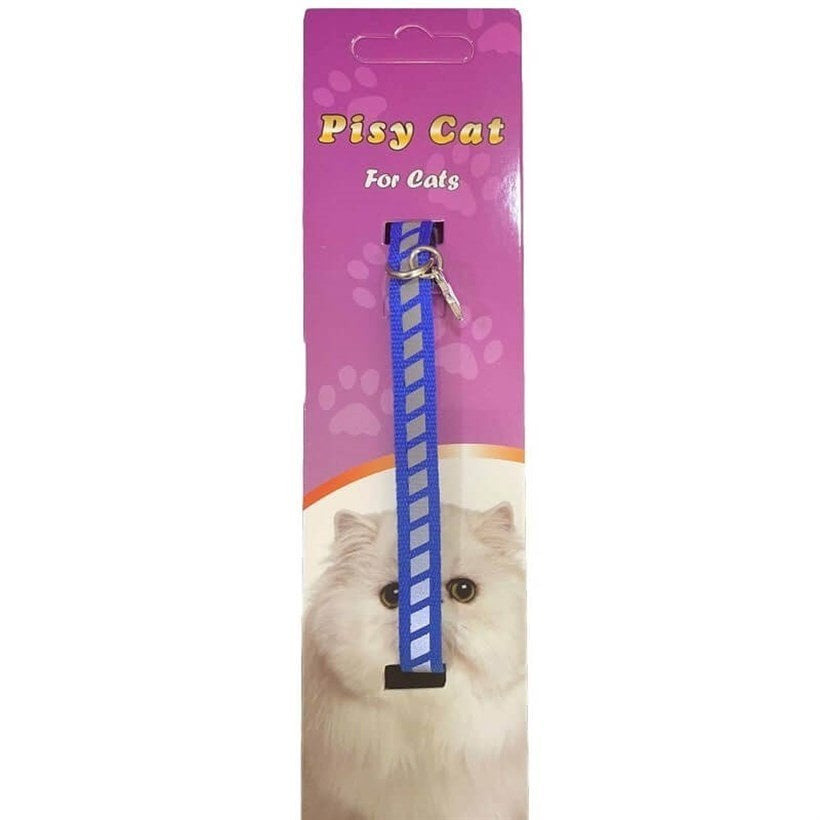 Pisy Cat Refrektörlü Kedi Boyun Tasması Mavi