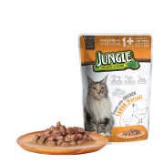 Jungle Pouch Kısır Kedi Tavuklu Tavuklu Soslu Yaş Mama