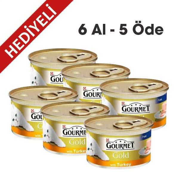 ProPlan Gourmet Gold Kıyılmış Hindi Etli Kedi Konservesi 85 Gr 6 Al 5 Öde