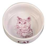 Trixie Kedi Porselen Mama ve Su Kabı 0,3lt/11cm Beyaz