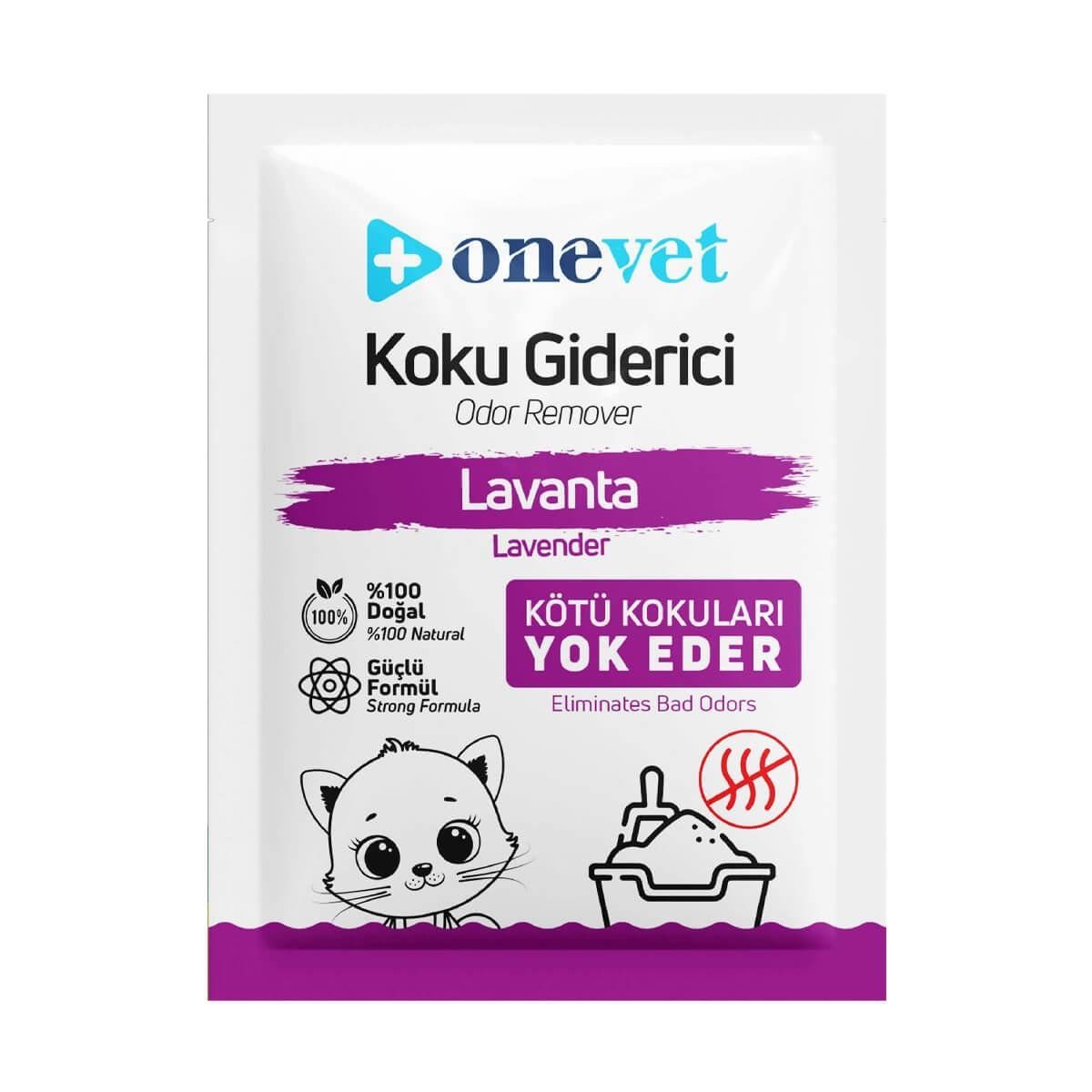 OneVet Lavender Kedi Kumu Koku Giderici 25 Gr Lavanta Kokulu