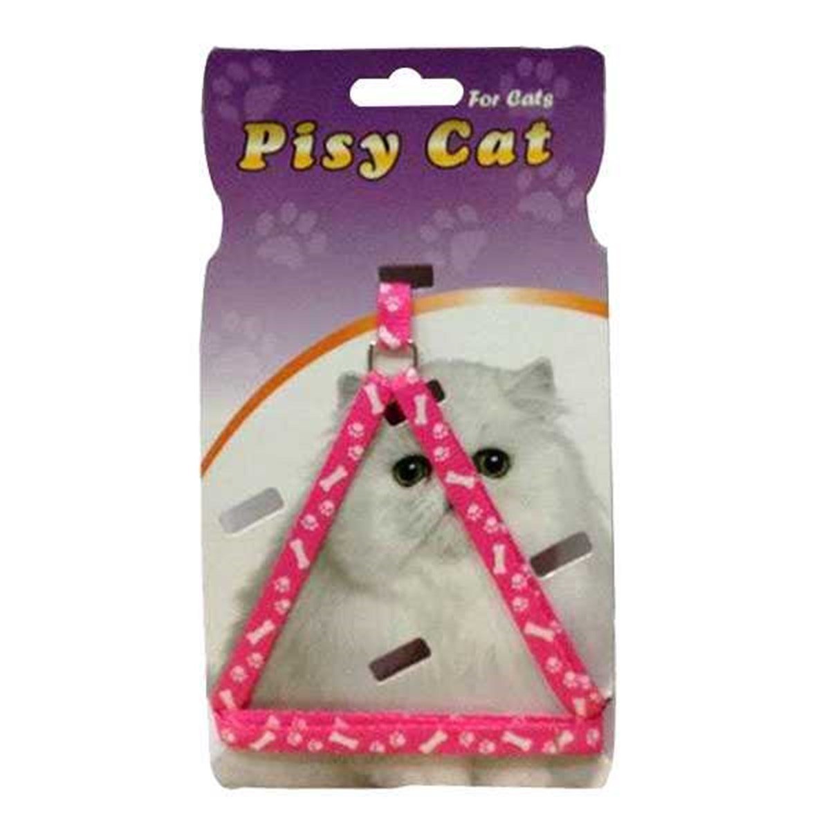 Pisy Cat Kemik Desenli Pembe Kedi Göğüs Tasması