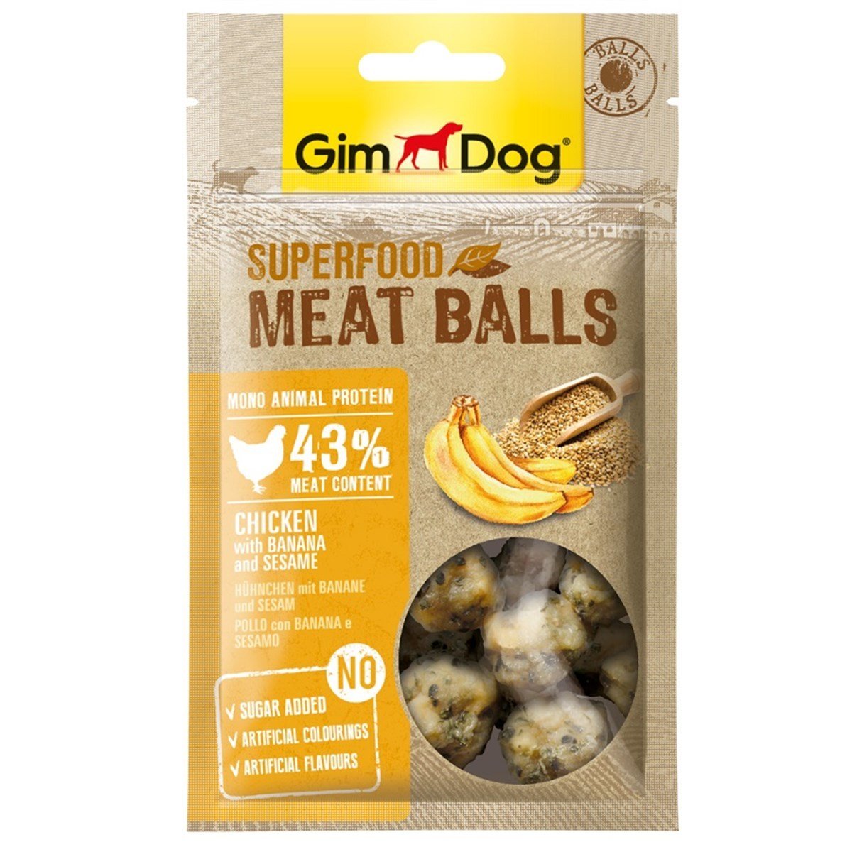Gimdog Meatballs  Tavuk Muz Susam Köfte Köpek Ödülü 70gr