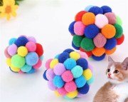 Lion Renkli Peluş Toplar Kedi Oyuncağı 6,5 cm