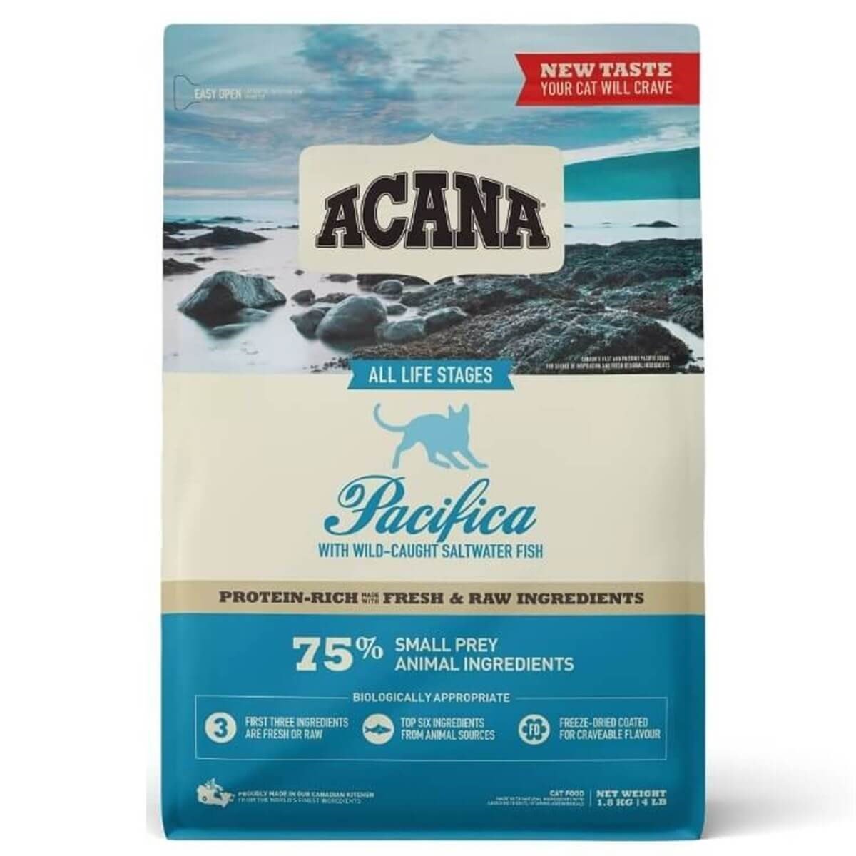 Acana Pacifica Balıklı Tahılsız Yetişkin Kedi Maması 4,5 Kg