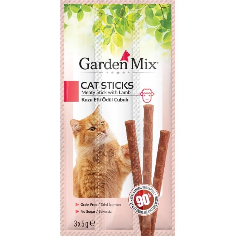 Garden Mix Kuzu Etli Stick Kedi Ödülü 3x5 gr