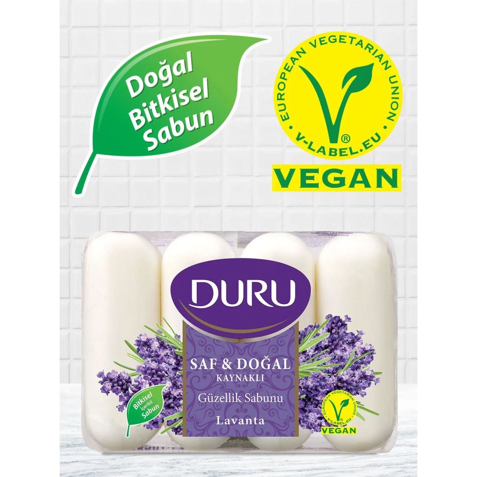 Duru Saf ve Doğal 4 lü Sabun Lavanta Özlü Güzellik Sabunu 280 Gr ( 4x 70 gr )
