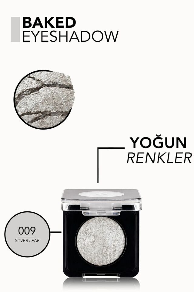 Flormar Yoğun Işıltılı Göz Farı - 009 Silver Leaf- Baked Eyeshadow - 8682536052504