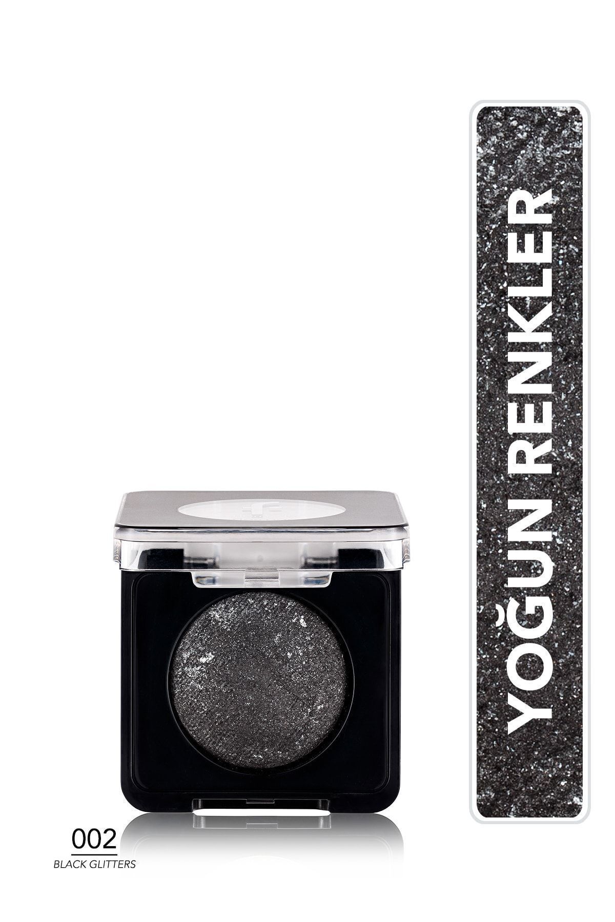 Flormar Yoğun Işıltılı Göz Farı - 002 Black Glitters- Baked Eyeshadow - 8682536052368