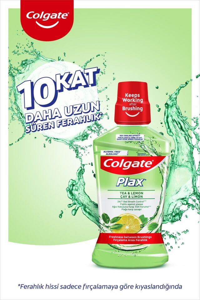 Colgate Plax Alkolsüz Ağız Bakım Suyu 500 ml Çay ve Limon