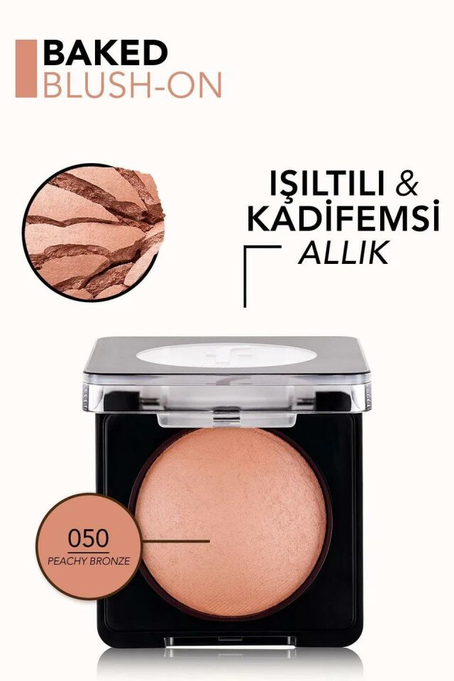 Flormar Terracotta Allık 050 Peachy Bronze E Vitamini İçeren Yoğun Pigmentli Işıltılı Allık