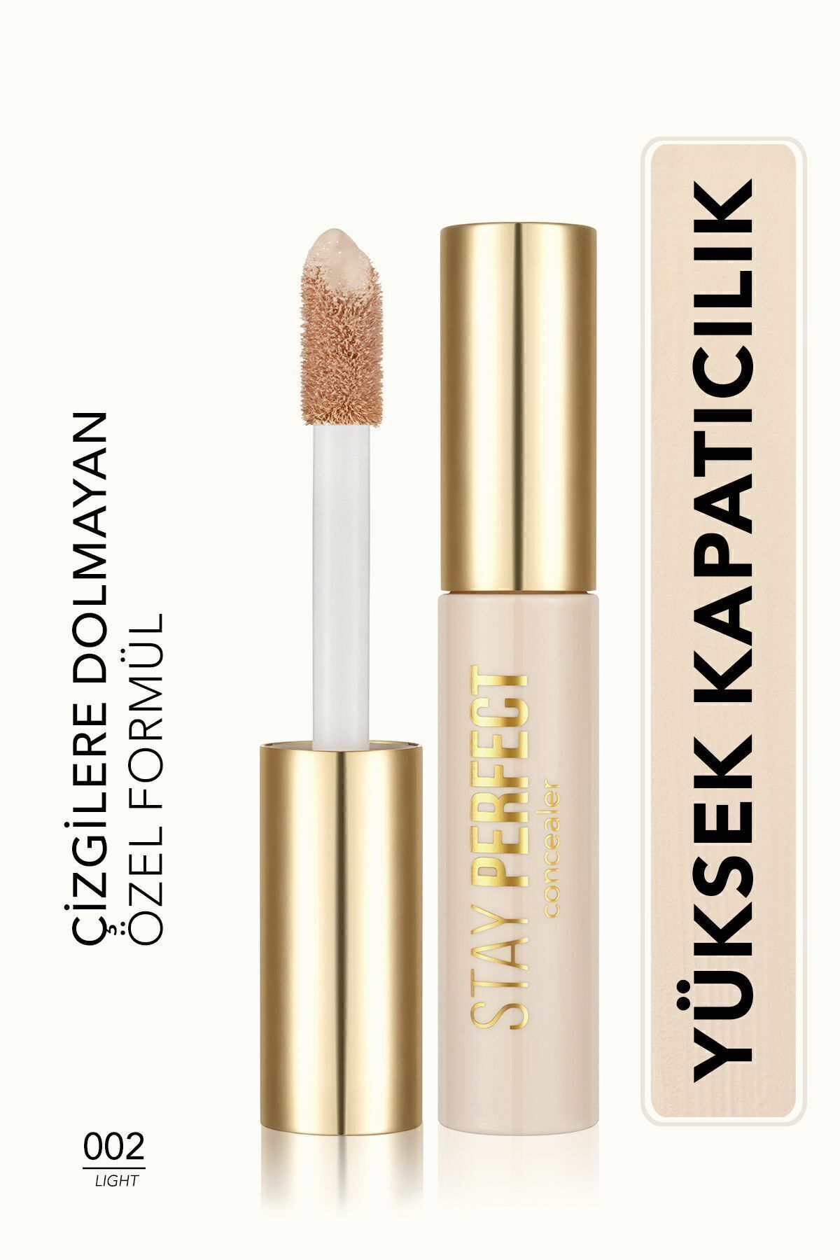 Flormar Likit Kapatıcı 002 Light Stay Perfect Yüksek Pigmentli & Yarı Mat Bitişli Concealer