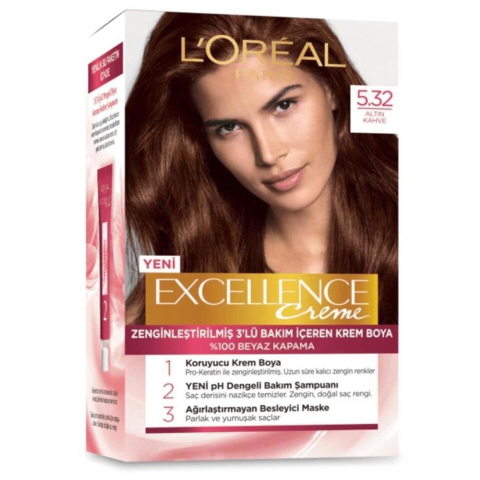 Loreal Excellence 5.32 Altın Kahve Saç Boyası