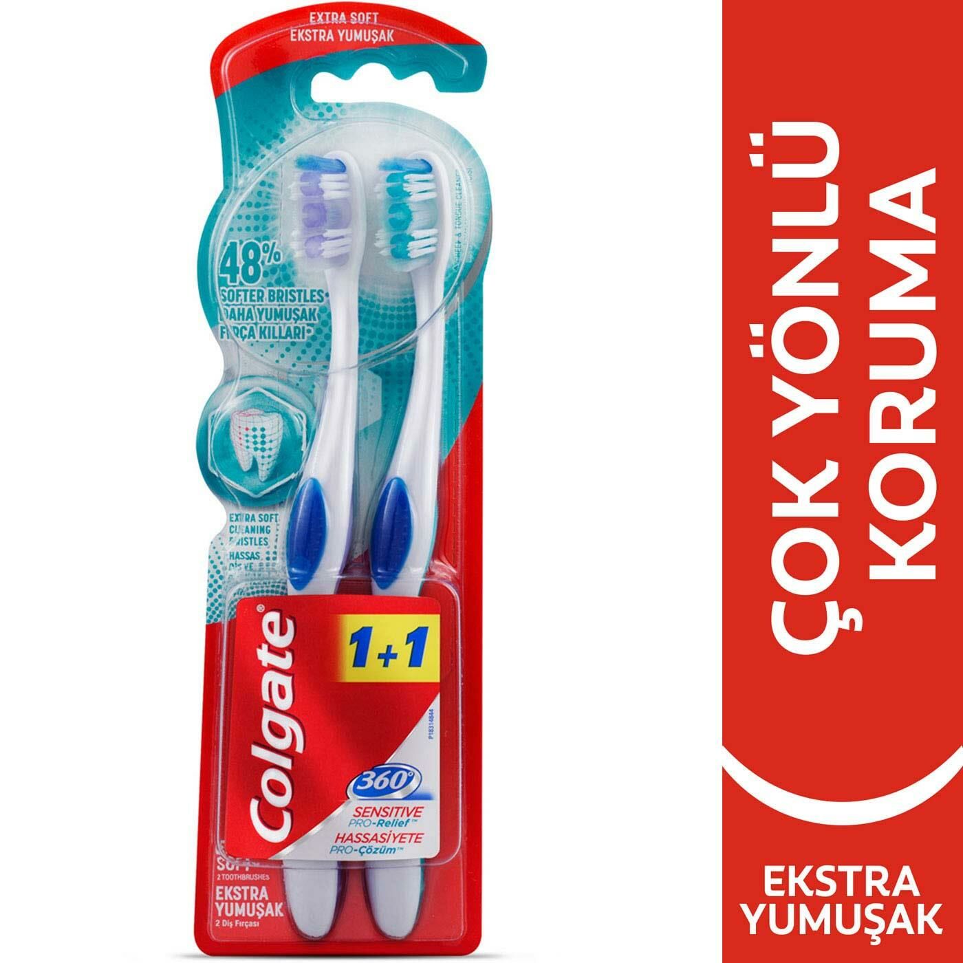 Colgate 360 Hassasiyete Pro Çözüm Ekstra Yumuşak Diş Fırçası 1+1