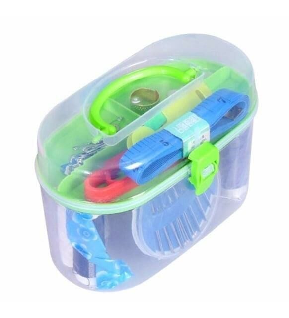 Altın Yaprak Dikiş İğne - İplik Seti Mezuralı