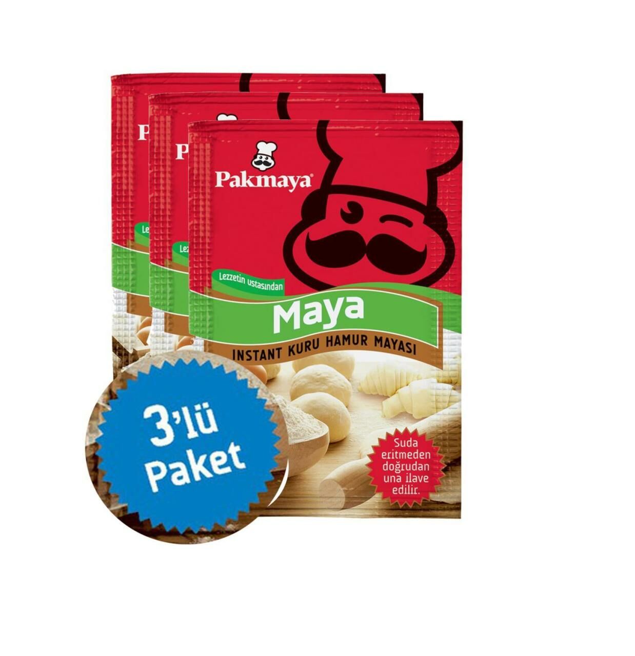 Pakmaya Instant Kuru Hamur Mayası 10 gr X 3 Adet ( 30GR )