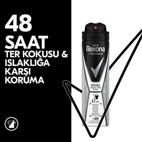 Rexona Deodorant Men Invisible Black White Spray 150 Ml