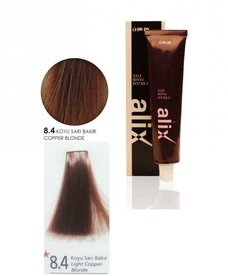 Alix Avien Tüp Saç Boyası 8.4 Koyu Sarı Bakır + Oksidan Suyu
