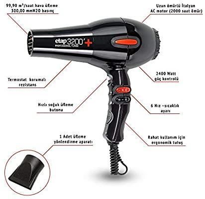 Etap 3200+ Saç Kurutma 2400 Watt Fön Makinesi Soğuk Şok Tuşlu