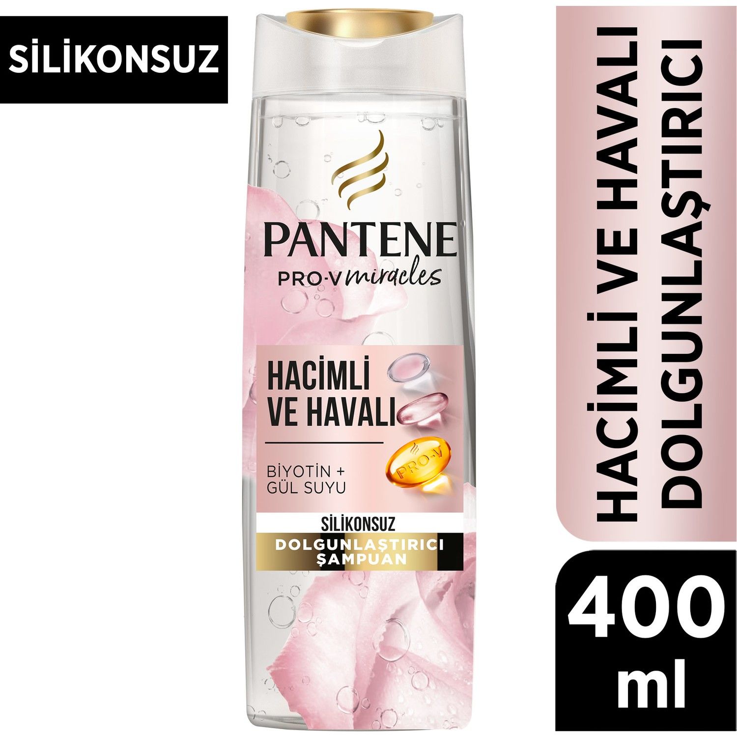 Pantene Pro-V Miracles Biotin ve Gül Suyu Özlü Hacim Veren Silikonsuz Dolgunlaştırıcı Şampuan 400 ml