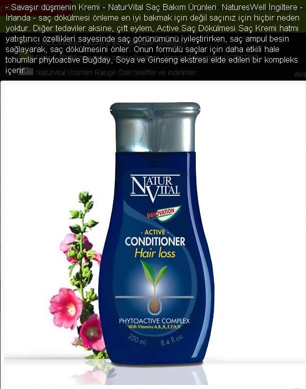 Natur Vital Hair Loss Conditioner Anti-Brealkege Tüm Saçlar 300 ml