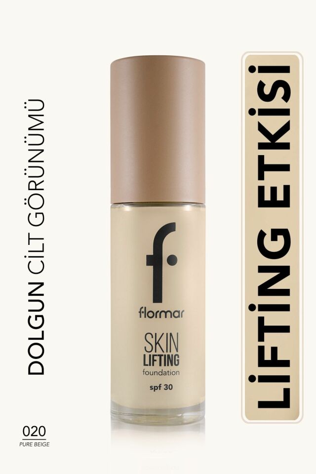 Flormar Skin Lifting 020 Pure Beige Sıkılaştırıcı Bakım Yapan Kremsi Dokulu SPF 30 Fondöten