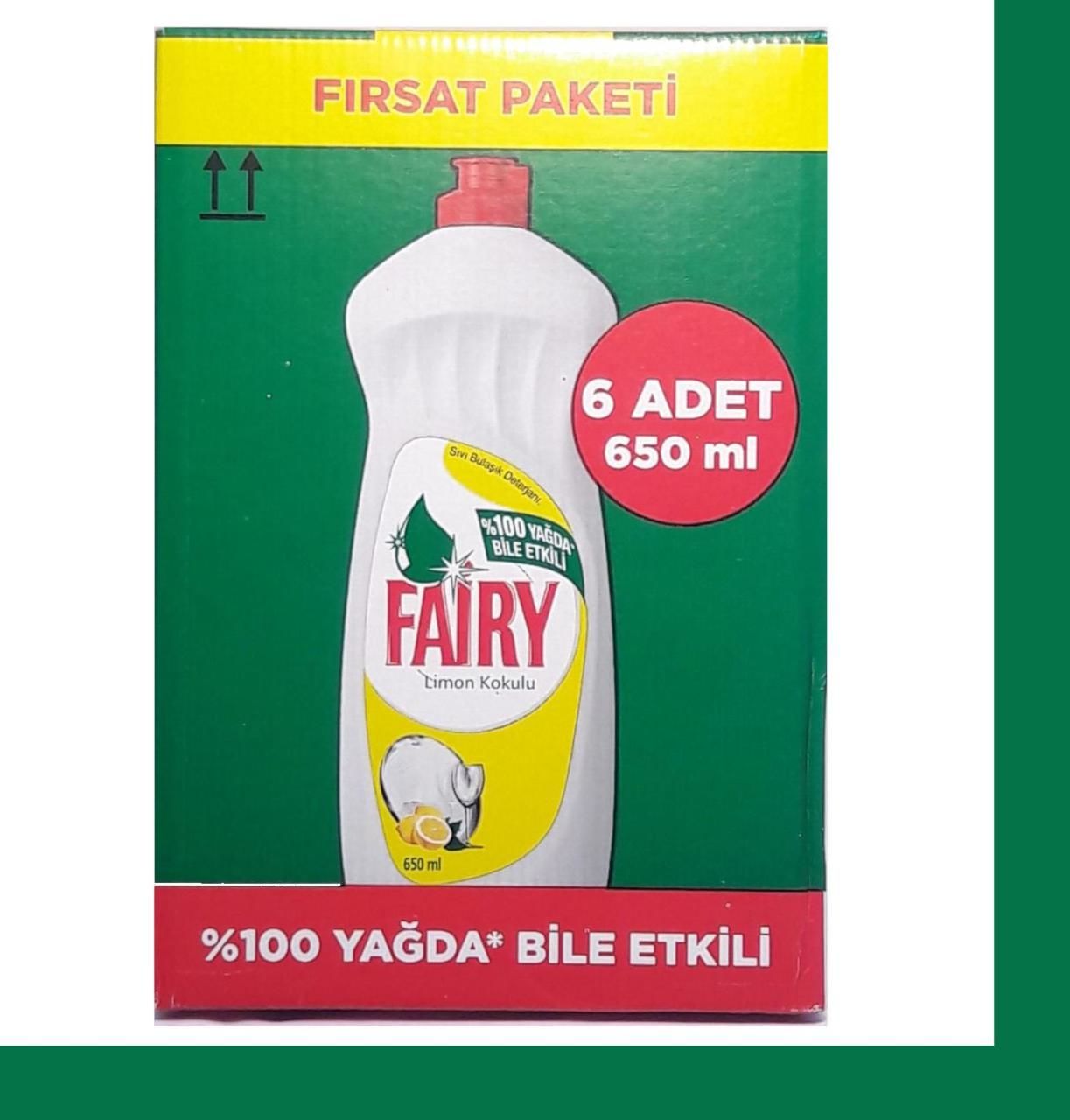 Fairy Bulaşık Deterjanı 650 Ml x 6 Limon Ekonomik Set