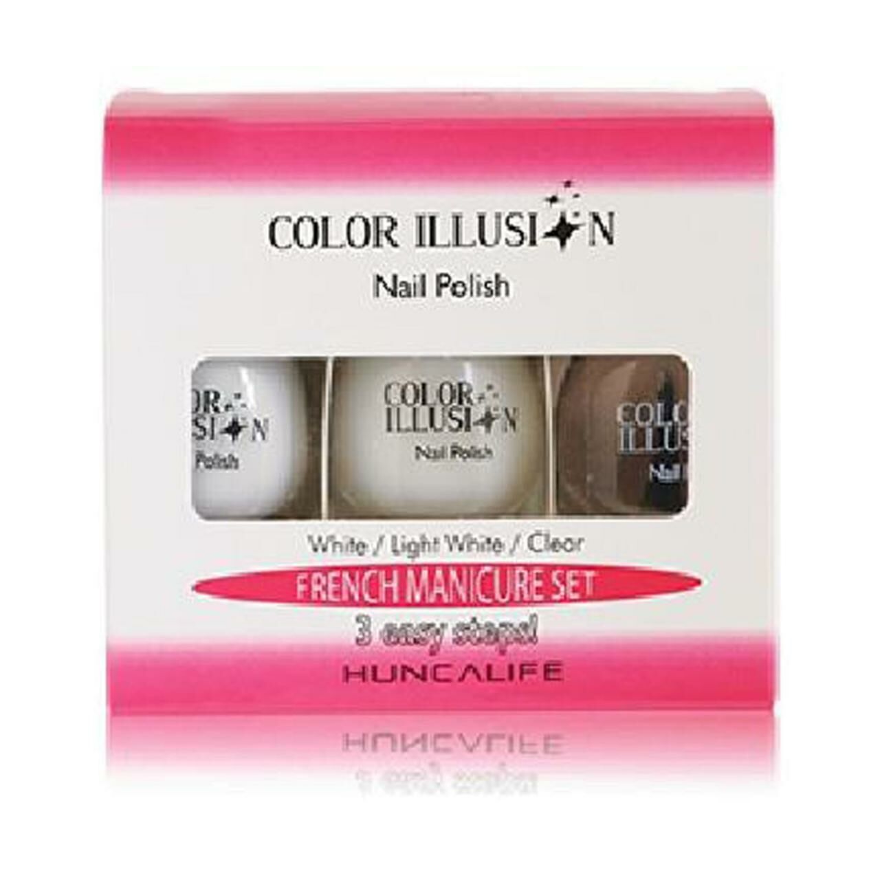 Carmina Color İllusion Oje Tırnak French Seti Beyaz+Kırık Beyaz+Şeffaf