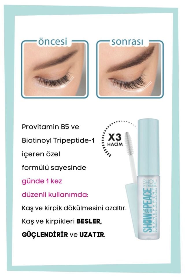 Show By Pastel Kaş ve Kirpik Maskarası Şeffaf Show Your Peace - Sabitleyici