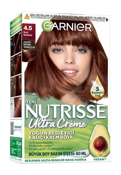 Garnier Nutrisse 4.5 Kızıl Kestane Yoğun Besleyici Kalıcı Krem Saç Boyası