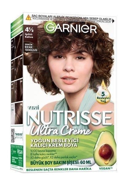 Garnier Nutrisse 4.1/2 Işıltılı Kahve Yoğun Besleyici Kalıcı Krem Saç Boyası