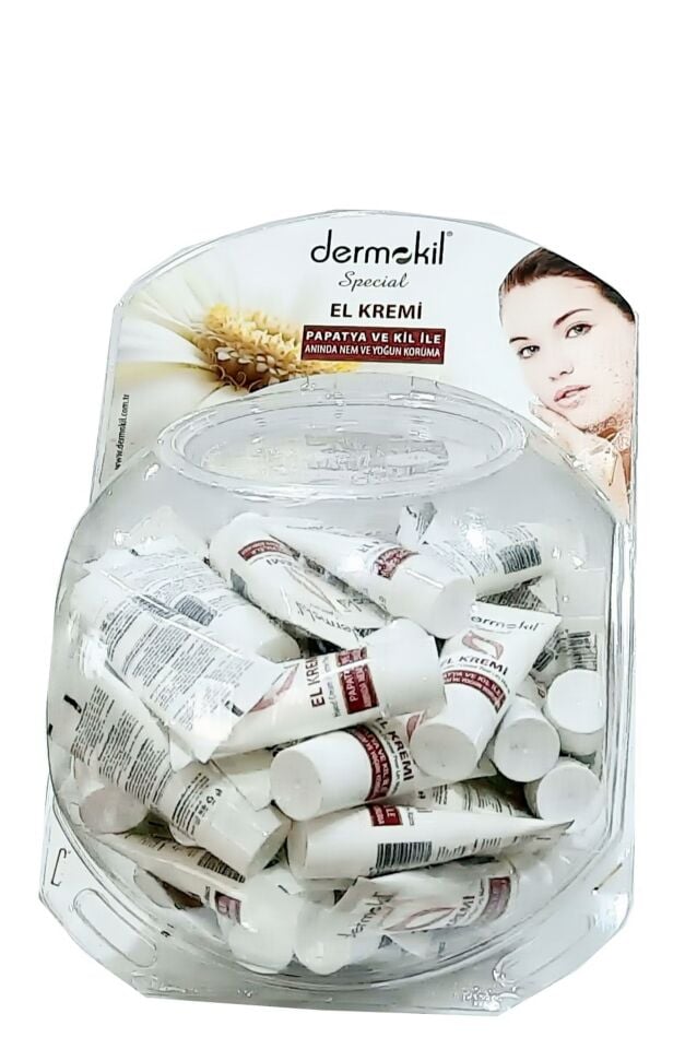 Dermokil 25 Ml Tüp Krem Classic El Kremi Kil ve Papatya 72 Adet Fanus Standlı Kil ve Papatya