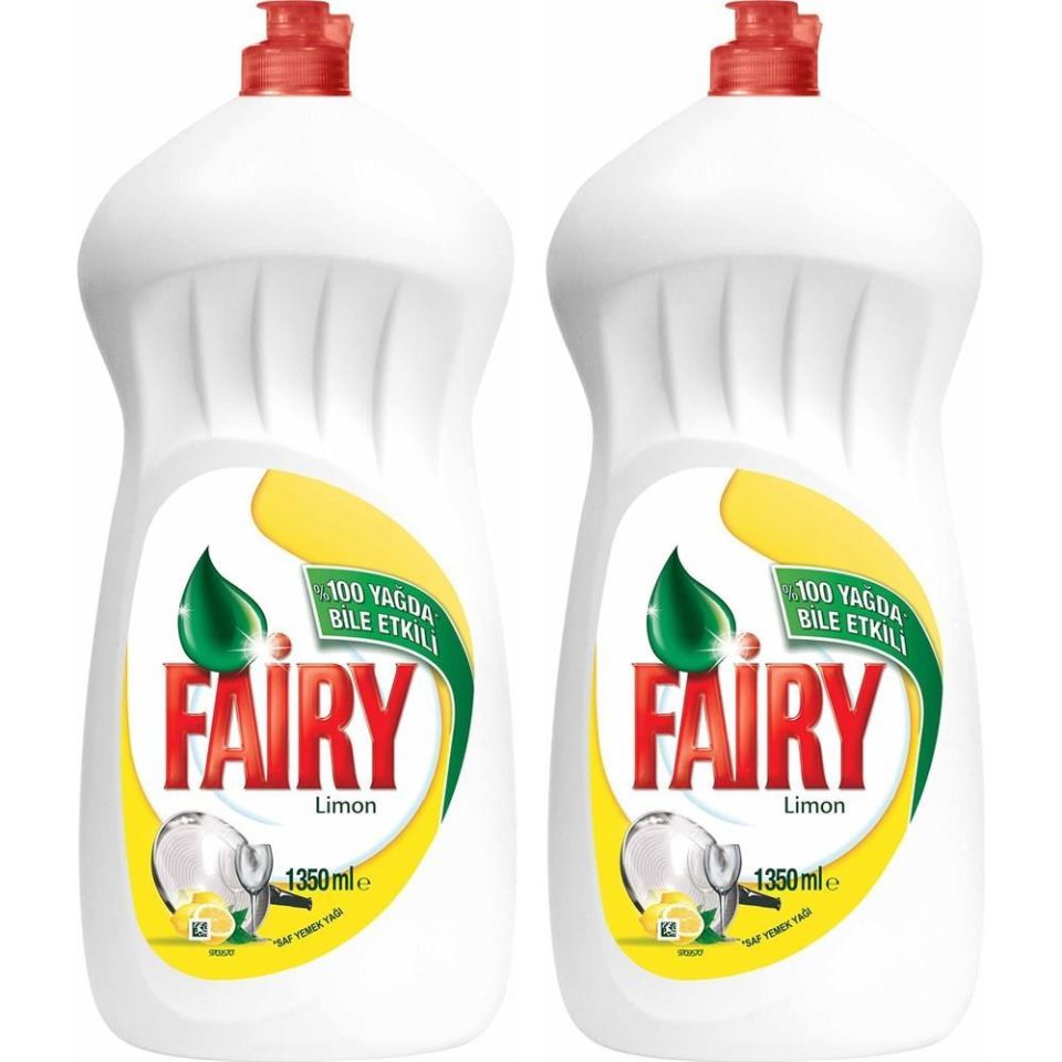2 Adet Fairy Bulaşık Deterjanı 1350 Ml Limon ( 2,7 Litre )