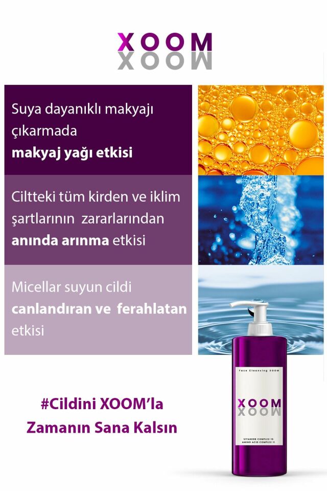PROCSIN Xoom 3 in 1 (Temizleme Yağı + Temizleme Jeli + Micellar Su) Bakım ve Temizleme Xoomu 150 ML