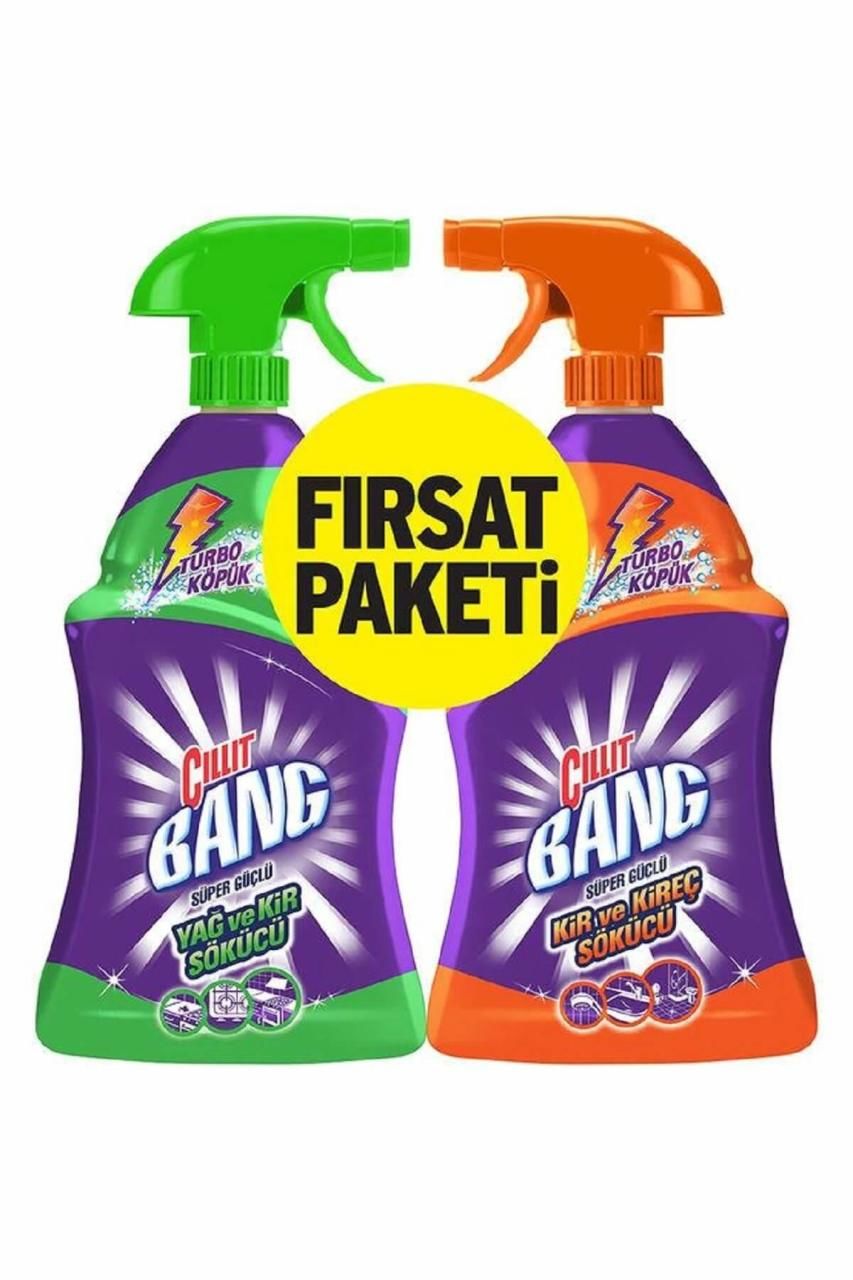Cillit Bang Yağ ve Kir Çözücü 750 Ml + Kir ve Kireç Çözücü 750 Ml 2li Set