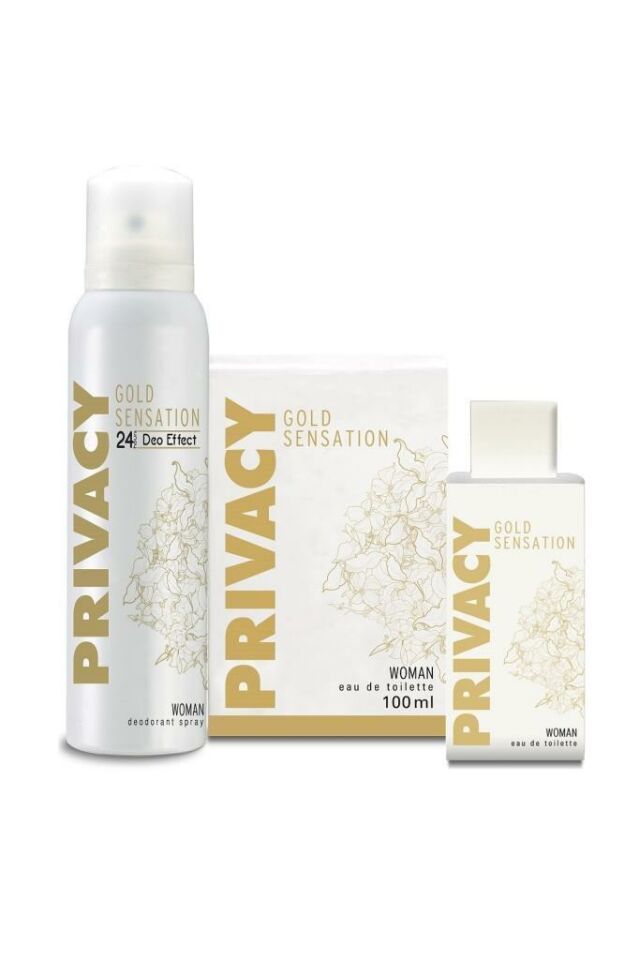 Privacy Gold Sensation Set 100ML EDT+150 ML Deodorant Bayan