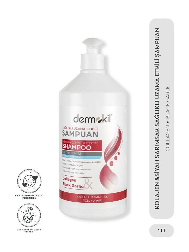 Dermokil Kolajen ve Siyah Sarımsak Sağlıklı Uzama Etkili Şampuan 1000 Ml
