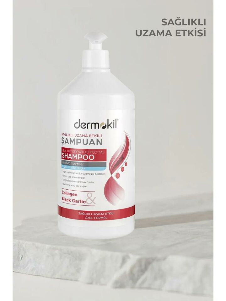 Dermokil Kolajen ve Siyah Sarımsak Sağlıklı Uzama Etkili Şampuan 1000 Ml