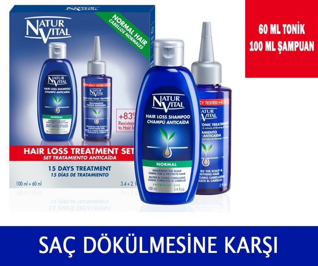 Natur Vital Hair Loss Treatment Tonik 60ml+100ml Şampuan Normal