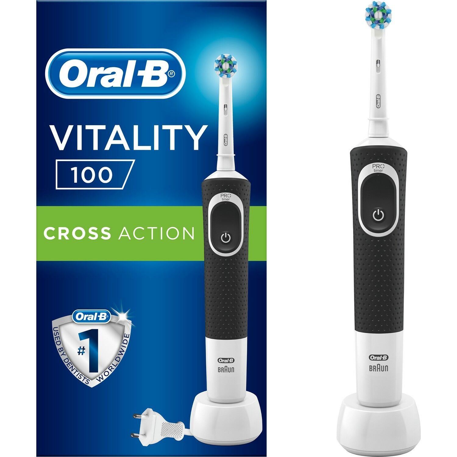 Oral-B Vitality 100 Black Cross Action Box Şarjlı Diş Fırçası