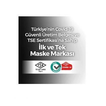 Evony Yumuşak Elastik Kulaklı Siyah Maske 50'li