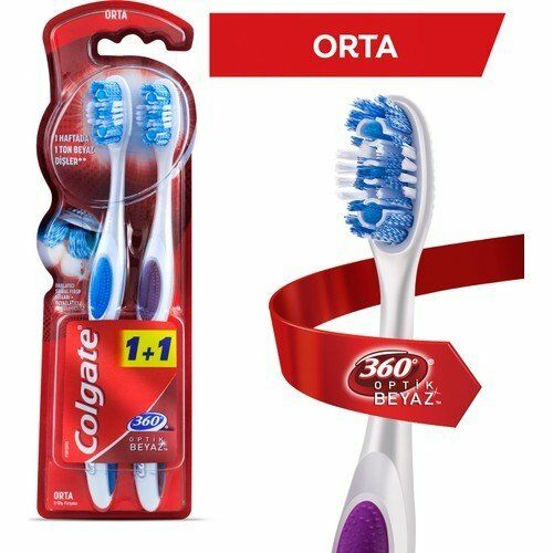 Colgate Diş Fırçası 360 Optik Beyaz Orta 1+1