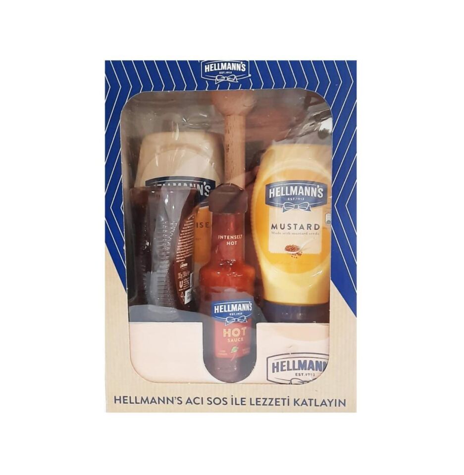 Hellmanns 5 li Sos Paketi Ahşap Tepsi Hediyeli