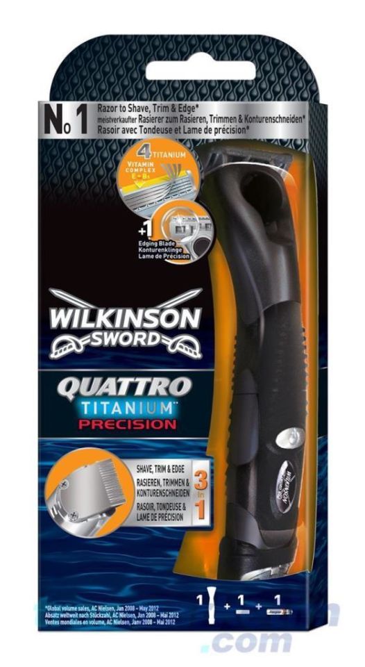 Wilkinson Sword Quattro Titanium Precision Pilli Tıraş Makinesi Seti