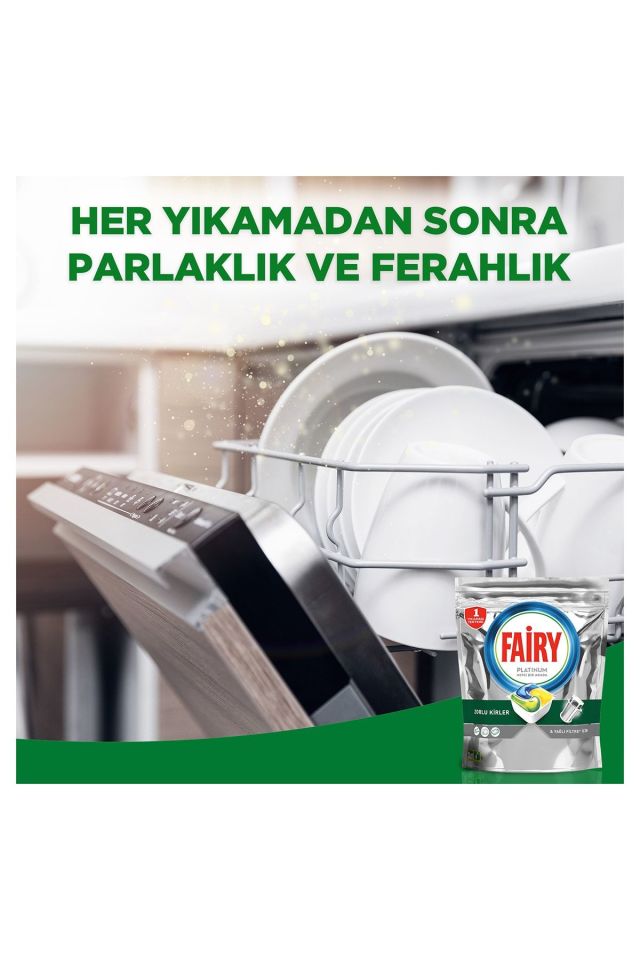 Fairy Platinum Hepsi Bir Arada 60 Yıkama Bulaşık Makinesi Deterjanı Kapsülü Limon Kokulu