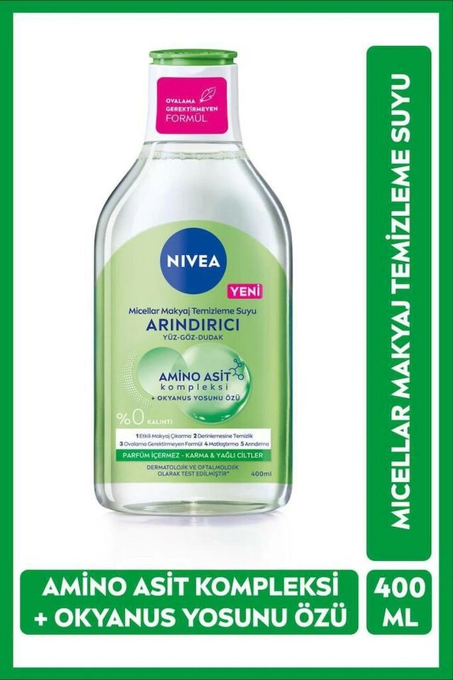 Nivea Micellar Makyaj Temizleme Suyu Arındırıcı 400 ml Yüz Göz ve Dudak için